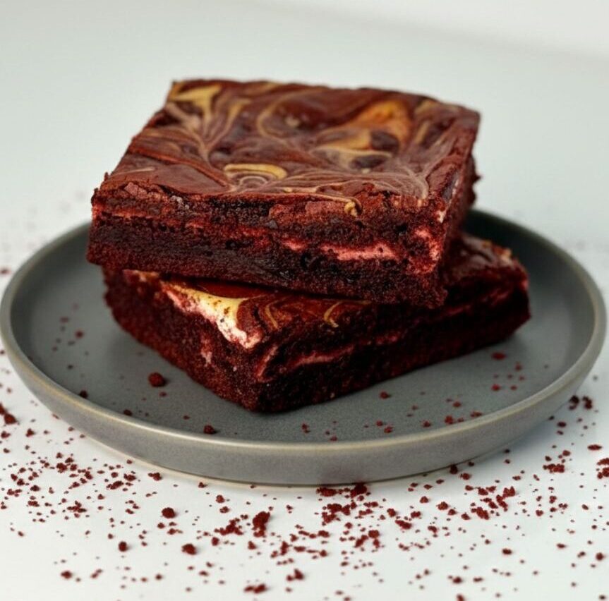 red velvet cheesecake brownie